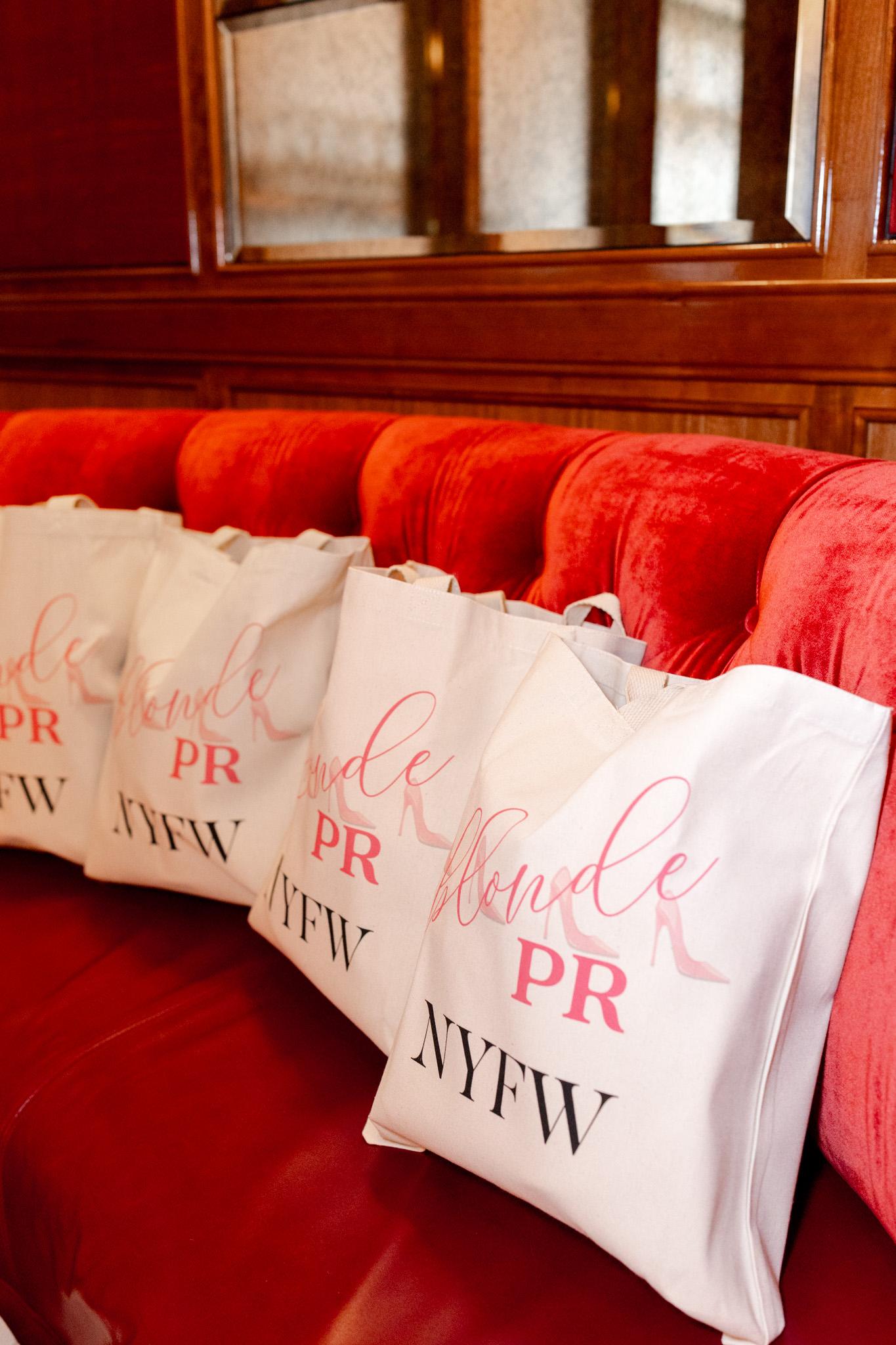 Fouquet's New York NYFW media brunch Blonde PR signage