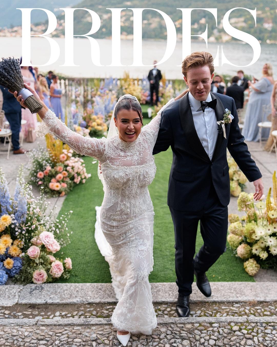 Kalani Goldman's Lake Como garden wedding featured as the BRIDES exclusive cover