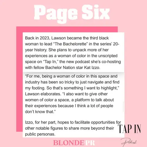 Tap In podcast for Page Six